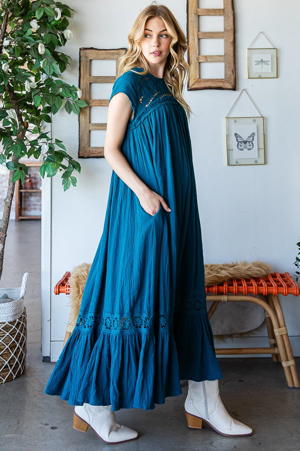 Oli & Hali Rayon Guaze Long Dress