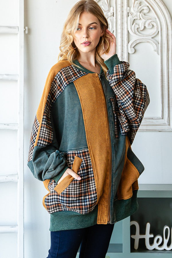 Oli & Hali Mineral Washed Terry Bomber Jacket