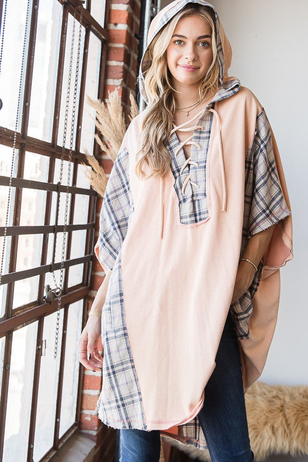 Oli & Hali Mineral Washed Mix Match Plaid Pocketed Top