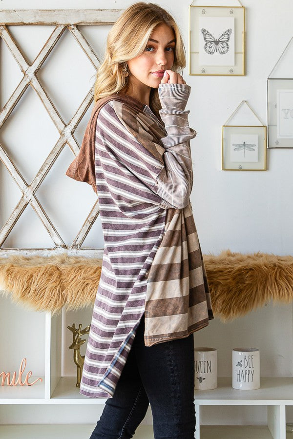 Oli & Hali Mineral Wasehd Stripe Tee Top