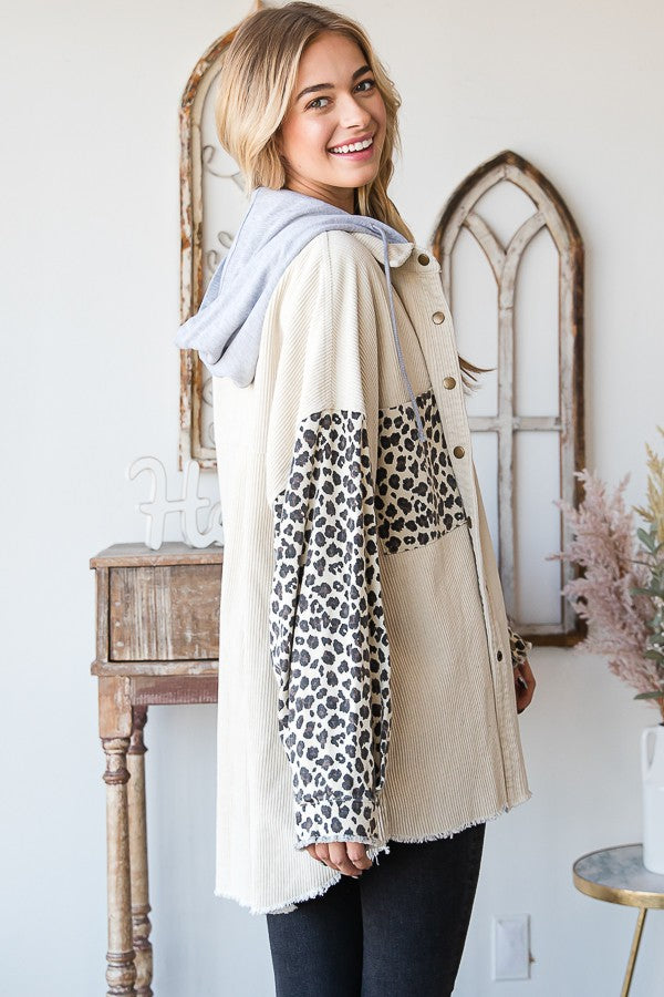 Oli & Hali Mineral Washed Leopard Print Jacket