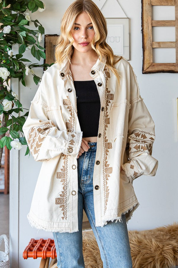 Oli & Hali Embroidered Relaxed Fit Jacket