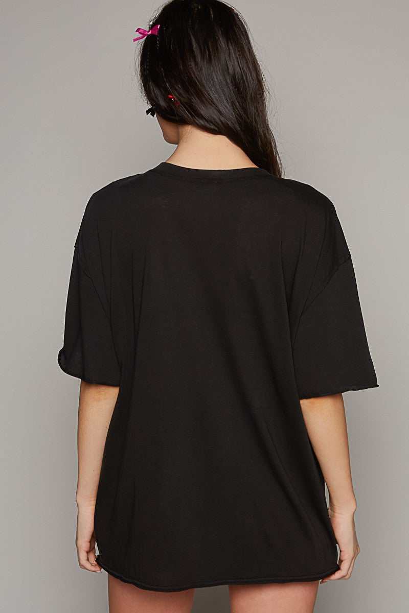 POL Round Neck Short Sleeve Basic Solid Top