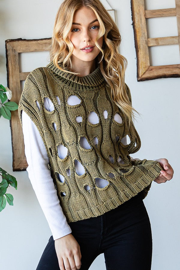 Oli & Hali Mineral Washed Sweater Vest Top