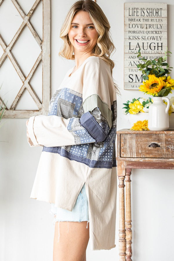 Oli & Hali Washed Patchwok Top