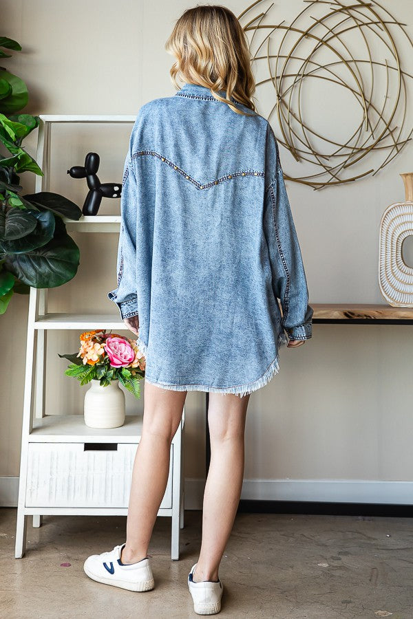 Oli & Hali Mineral Washed Western Shirt Top